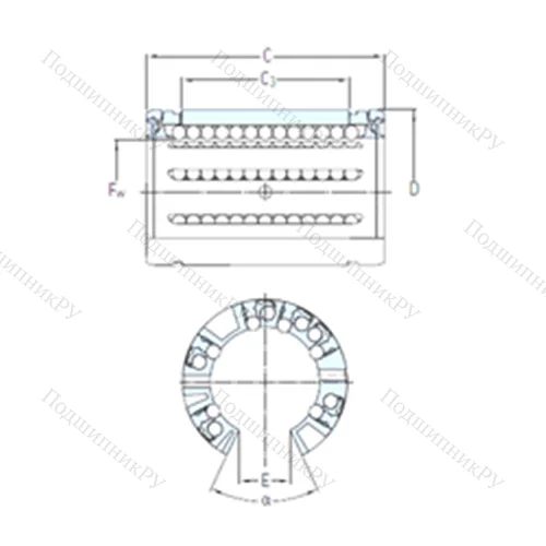 Подшипник шариковый линейный LBCT 30 A-2LS