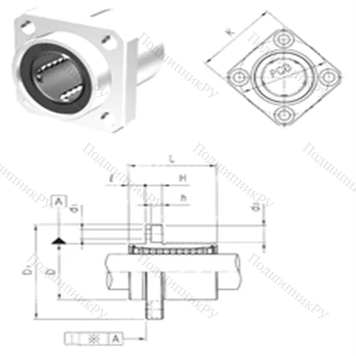 Подшипник шариковый линейный LMEKP 50