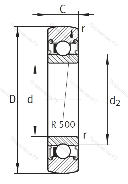 Подшипник LR 607 2RSR HLC