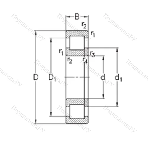 Подшипник роликовый радиальный NUP 208-E-MPA