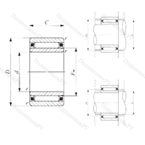 Подшипник игольчатый радиальный NAF 102213