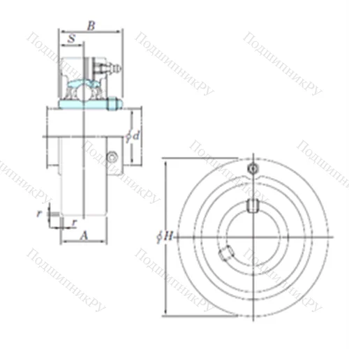 Подшипниковый узел шариковый радиальный UCC 212-39