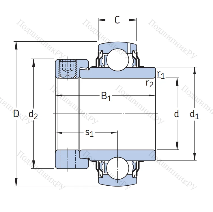 Корпусный подшипник YEL 209-2F