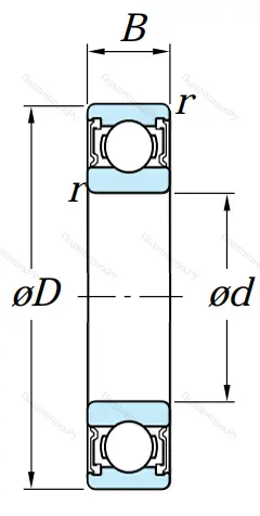 Однорядный шариковый подшипник 6224 2RS от производителя  KOYO