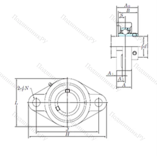 Подшипниковый узел шариковый радиальный UCFL 212-36