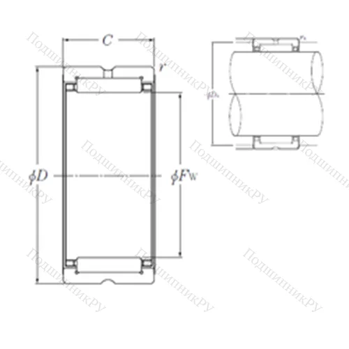 Подшипник игольчатый радиальный RNA 4912R