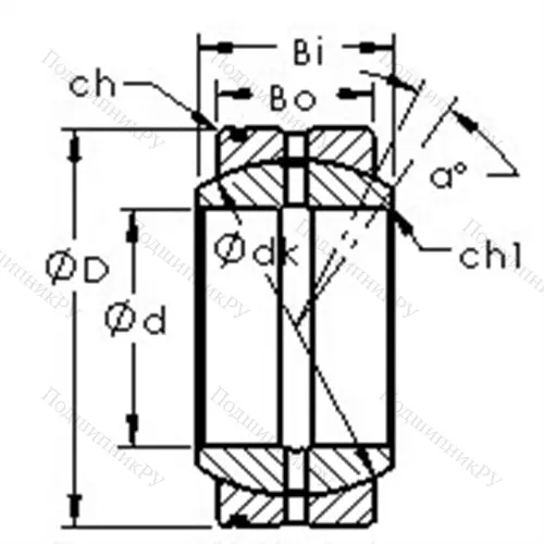Подшипник скольжения сферический GE 50XS/K от производителя  AST