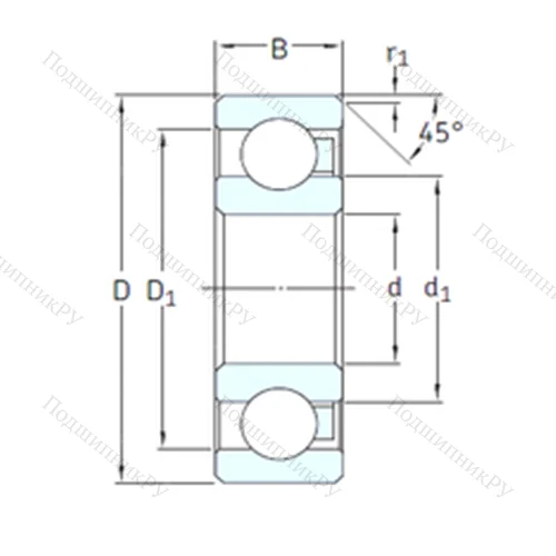 Подшипник шариковый радиальный 607/HR 22Q 2