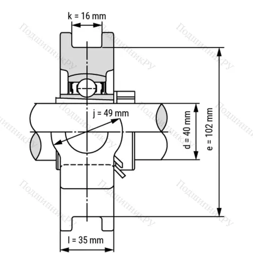 Подшипниковый узел UKT 209 - Вал: 40 мм от производителя  LPZ