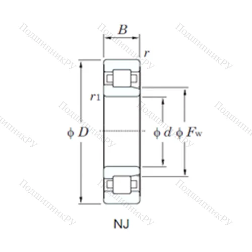 Подшипник роликовый радиальный NJ 306x3WE 3/C 9