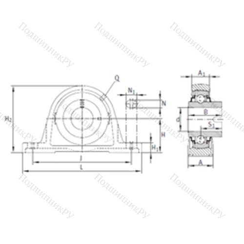 Подшипниковый узел шариковый радиальный RASEL 50-N