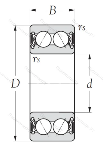 Двухрядный шариковый подшипник 5202 2RS от производителя  KSM