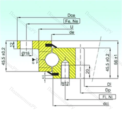 Подшипник шариковый опорно-поворотный ZBL.20.0644.201-2SPTN