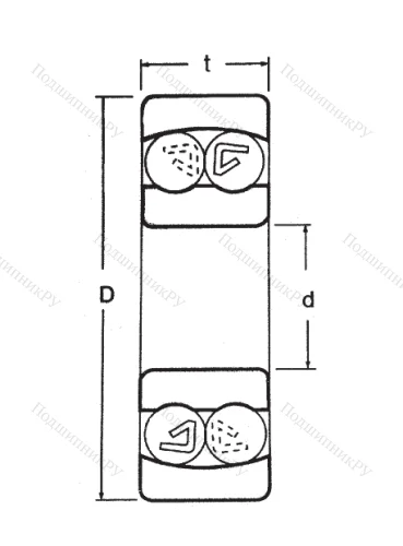 Двухрядный шариковый подшипник 1309 от производителя  FBJ