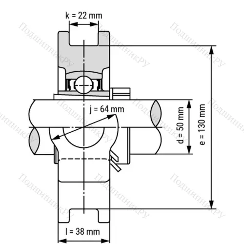 Подшипниковый узел UKT 211+H 2311 - Вал: 50 мм от производителя  LPZ