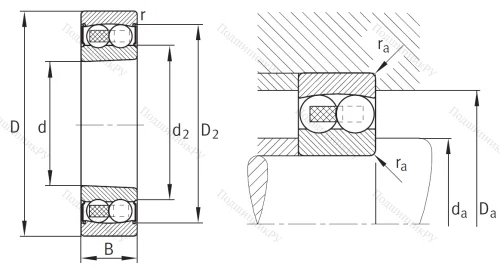 Двухрядный шариковый подшипник 2211 K 2RS TVH C 3 от производителя  FAG