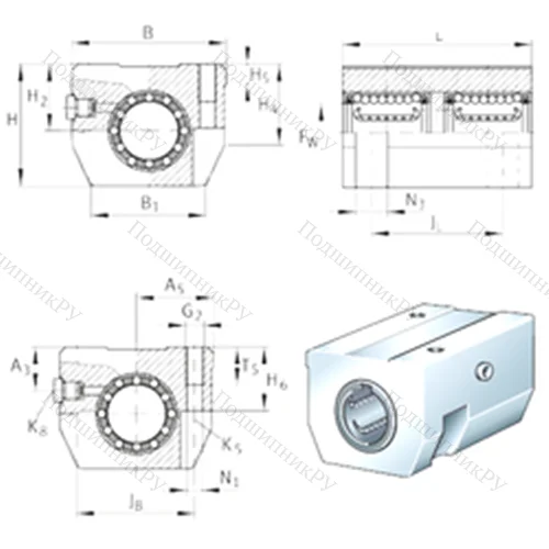 Подшипниковый узел шариковый линейный KTHK 40-B-PP-AS