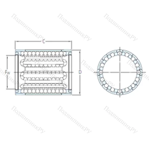 Подшипник шариковый линейный LBBR 50-2LS