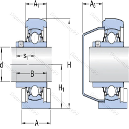 Стационарные подшипниковые узлы типа Y (литой корпус с коротким основанием, крепление стопорными винтами) SYFWK 40 LTHR