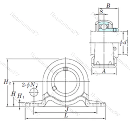 Подшипниковый узел шариковый радиальный SBPP 203