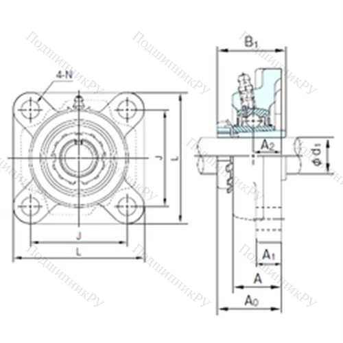 Подшипниковый узел шариковый радиальный UKFX 20+H 2320