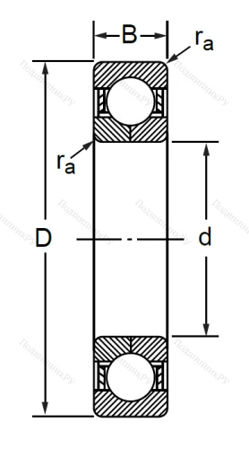 Радиально-упорный шариковый подшипник QJ 222 M (176222 Л ГОСТ) в Саранске