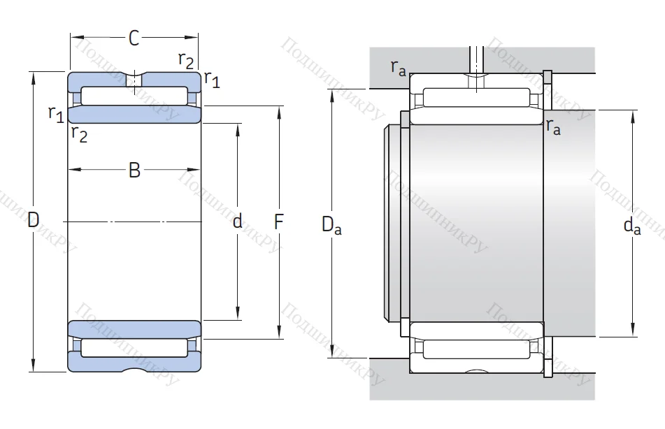 Игольчатый подшипник NA 6906