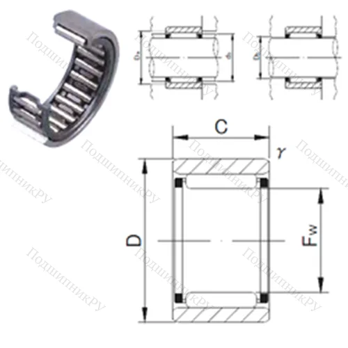 Подшипник игольчатый радиальный RNAF 183012