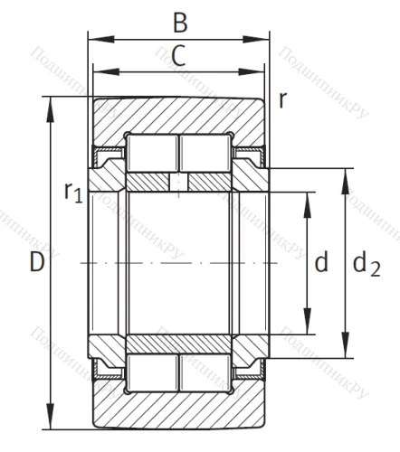 Игольчатый подшипник NUTR 40 A от производителя  INA