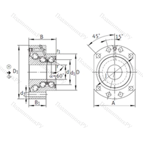 Подшипник шариковый упорно-радиальный DKLFA 40115-2RS