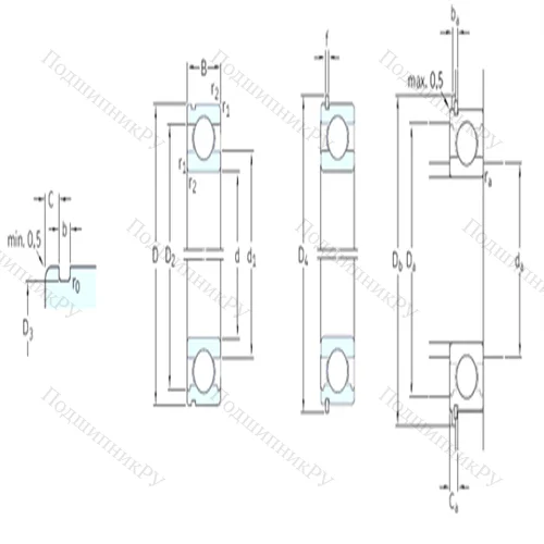 Подшипник шариковый радиальный 6408N от производителя  SKF