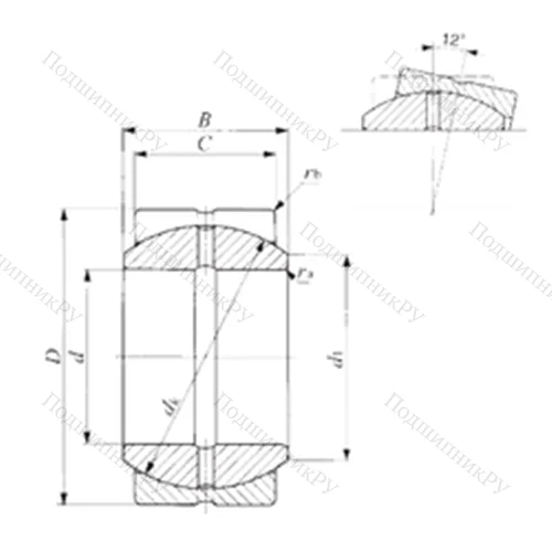 Подшипник скольжения сферический SBB 20