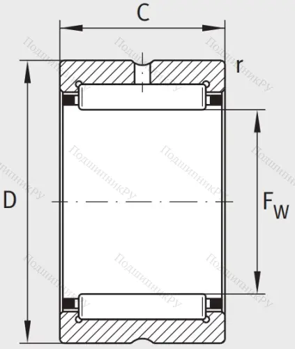Игольчатый подшипник RNA 4911 XL от производителя  INA