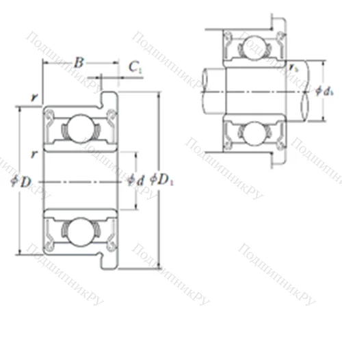 Подшипник шариковый радиальный FR 166ZZ