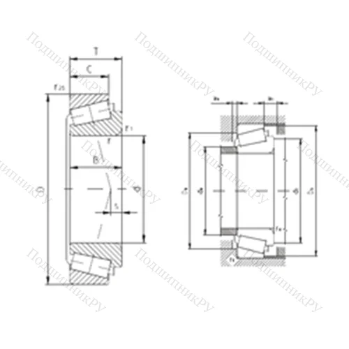 Подшипник роликовый радиально-упорный K-L 44649/K-L 44610 от производителя  ZVL