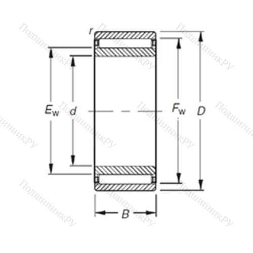Подшипник игольчатый радиальный NAO 15X 28X 26