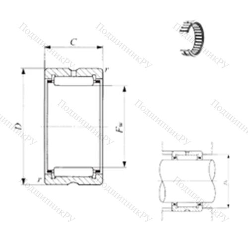 Подшипник игольчатый радиальный BR 142216