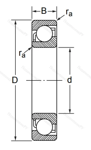 Радиально-упорный шариковый подшипник 7311 B/DB (266311 ГОСТ) в Саранске