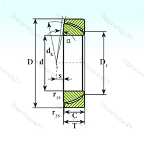 Подшипник скольжения сферический GAC 105 CP от производителя  ISB