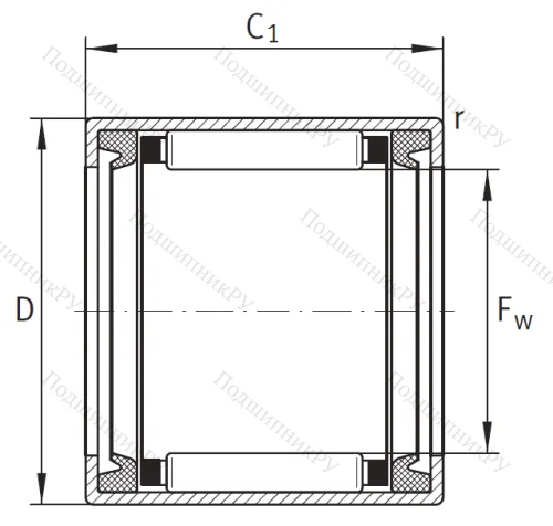 Игольчатый подшипник HK 1616 2RS от производителя  INA