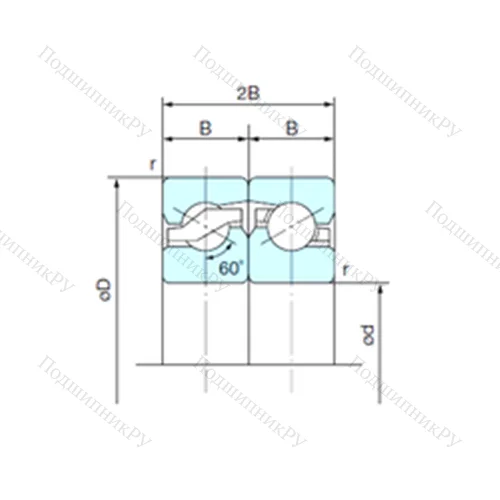Подшипник шариковый упорно-радиальный спаренный 20TAB 04DF от производителя  NACHI