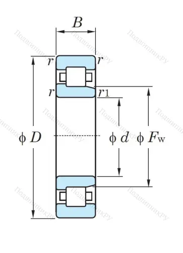 Роликовый цилиндрический подшипник NJ 205 ETVP от производителя  KOYO
