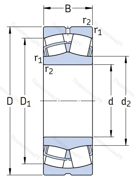 Сферический роликовый подшипник 53612 Н (22312 W 33)