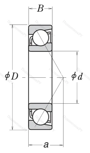 Однорядный шариковый подшипник 7308 BW от производителя  NSK