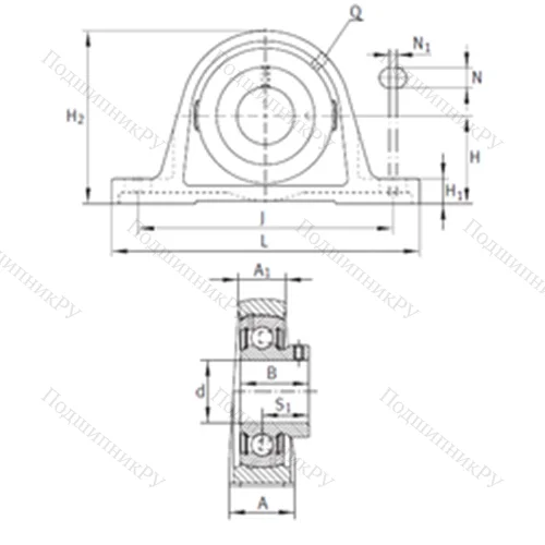 Подшипниковый узел шариковый радиальный PASEY 1-1/2