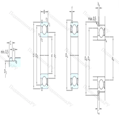 Подшипник шариковый радиальный 6214-2ZNR