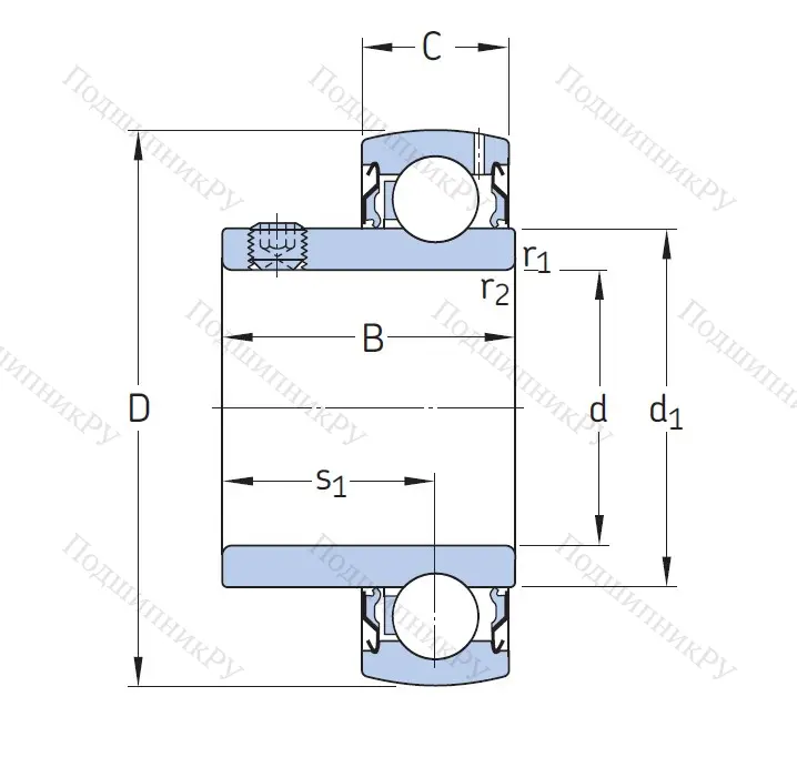 Корпусный подшипник YAT 205-100