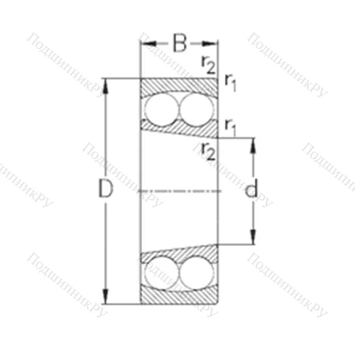 Подшипник шариковый радиальный самоцентрирующийся 1204-K