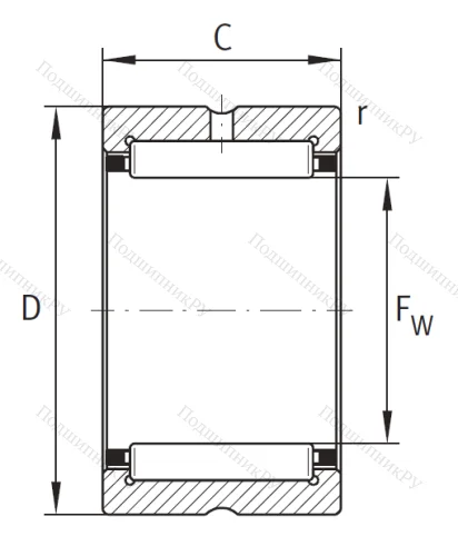 Игольчатый подшипник RNA 49/32 XL от производителя  INA