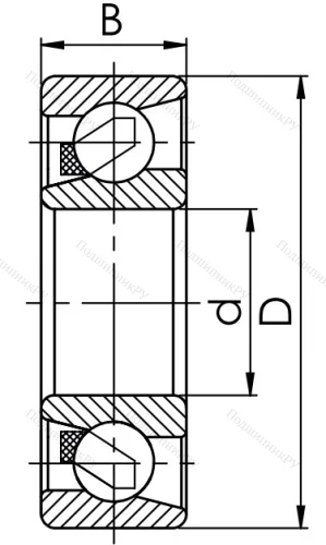 Радиально-упорный шариковый подшипник 7207 C (36207 Е ГОСТ) в Саранске
